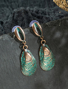 E1427 Bronze Sea Shell Oyster Earrings - Iris Fashion Jewelry