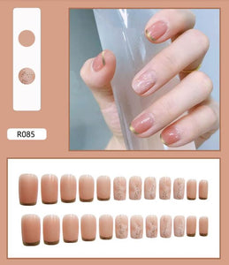 NS606 Long Square Press On Nails 24 Pieces R085