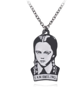 AZ70 Gun Metal Smiling Necklace with FREE Earrings - Iris Fashion Jewelry