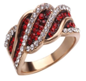 R685 Gold with Red Gemstones Ring - Iris Fashion Jewelry