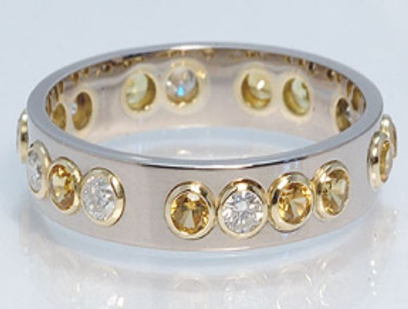 R179 Silver Crystal & Champagne Rhinestone  Ring - Iris Fashion Jewelry
