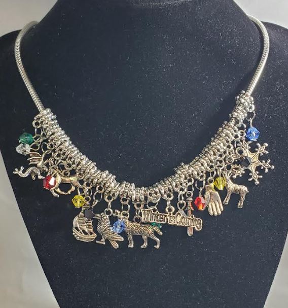 AZ1570 Silver Charm Necklace with Free Earrings SUPER VALUE!