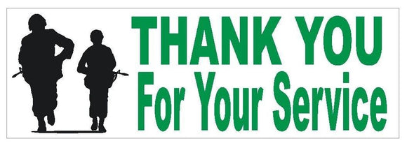 ST-D405 Thank You For Your Service Military Bumper Sticker