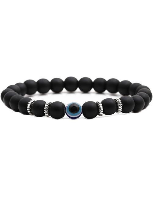 B1246 Black Smooth Bead Eye Bracelet - Iris Fashion Jewelry