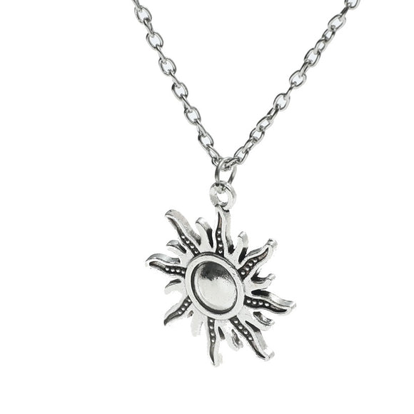 N2204 Silver Sun Necklace FREE Earrings - Iris Fashion Jewelry