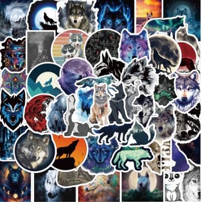 ST56 Wolf 20 Pieces Assorted Stickers
