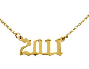 AZ1382 Gold Year 2011 Necklace with FREE EARRINGS