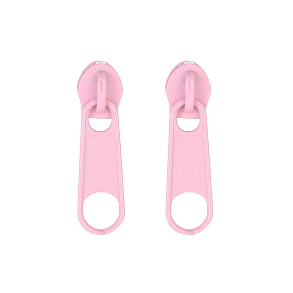 E1918 Light Pink Metal Zipper Earrings - Iris Fashion Jewelry