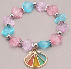 L227 Multi Color Shell Seashell Beads Bracelet