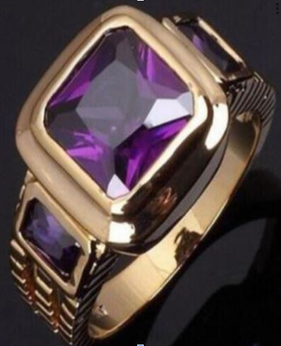 R330 Gold Purple Gemstone Ring - Iris Fashion Jewelry