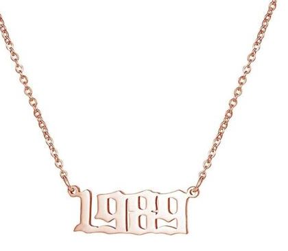 AZ1229 Rose Gold Year 1989 Necklace with FREE EARRINGS