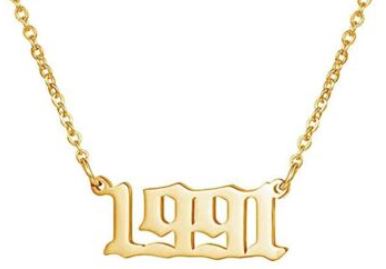 AZ1394 Gold Year 1991 Necklace with FREE EARRINGS