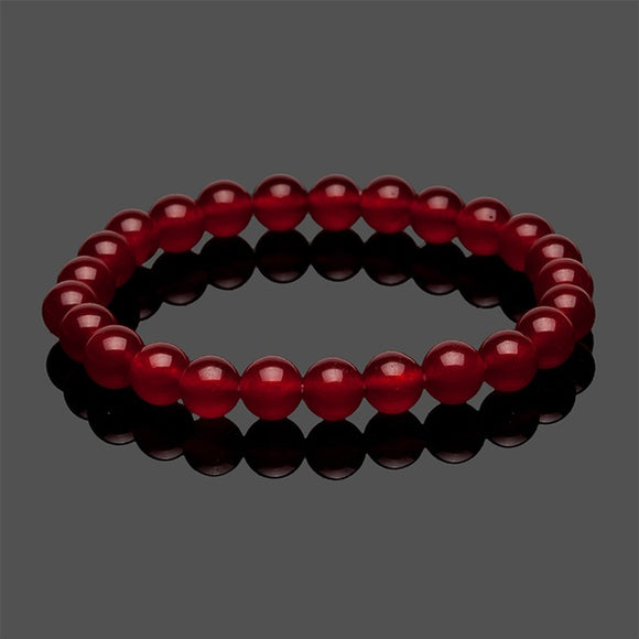 B1253 Red Natural Volcanic Stone Bracelet - Iris Fashion Jewelry