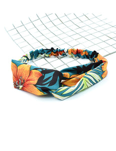 H17 Teal Tropical Plants Head Band - Iris Fashion Jewelry