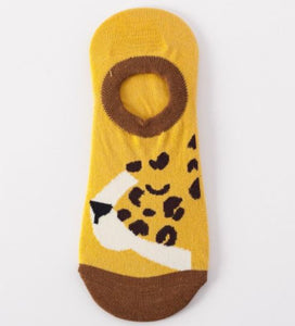 SF185 Golden Yellow Leopard Low Cut Socks - Iris Fashion Jewelry