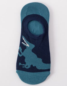 SF420 Pale Blue Dinosaur Low Cut Socks - Iris Fashion Jewelry