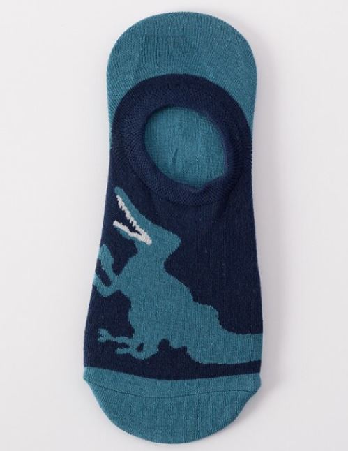 SF420 Pale Blue Dinosaur Low Cut Socks - Iris Fashion Jewelry