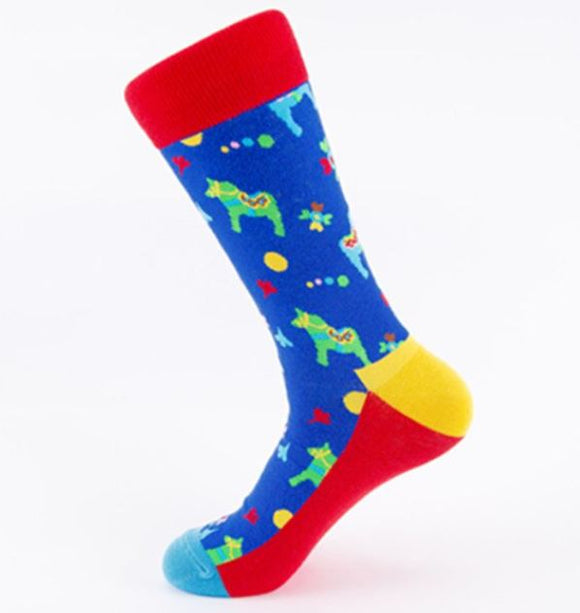 SF374 Royal Blue Colorful Donkey Socks - Iris Fashion Jewelry