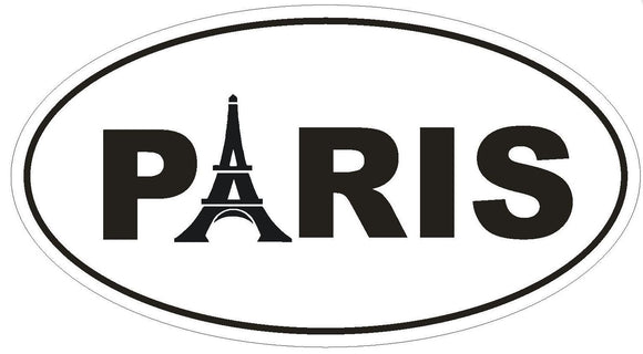 ST-D804 Paris Eiffel Tower Oval Bumper Sticker