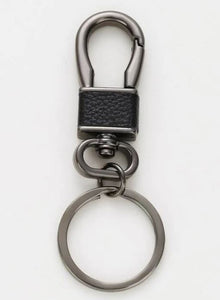 AZ1026 Black Leather Accent Keychain