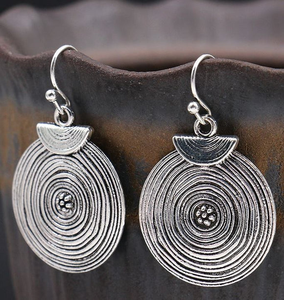 E547 Silver Vintage Swirl Design Earrings