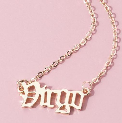 AZ868 Rose Gold Virgo Zodiac Necklace with FREE EARRINGS