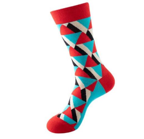 SF984 Teal Red Triangle Socks - Iris Fashion Jewelry