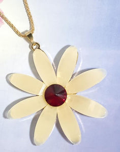 AZ815 Gold Daisy Flower Necklace with FREE EARRINGS