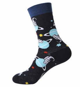 SF470 Black Astronaut in Space Socks - Iris Fashion Jewelry