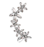 E723 Silver Rhinestone Flower Ear SINGLE Cuff - Iris Fashion Jewelry