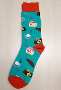 SF131 Teal Green Dessert & Coffee Socks - Iris Fashion Jewelry