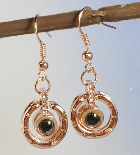 AZ909 Rose Gold Round Earrings