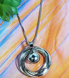 N566 Silver Rings & Ball Necklace with FREE Earrings - Iris Fashion Jewelry