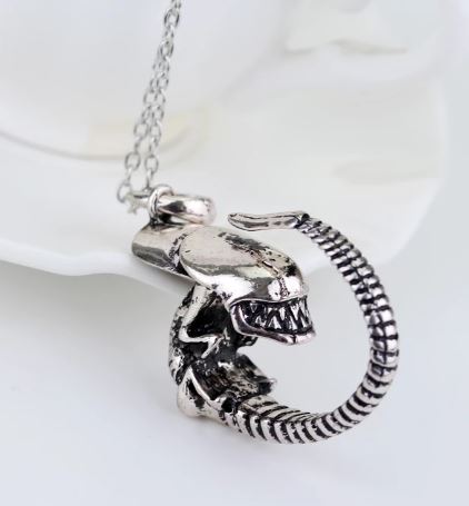 N1230 Silver Alien Necklace with FREE EARRINGS - Iris Fashion Jewelry