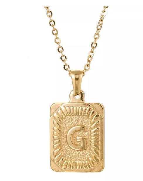 AZ534 Gold Letter G Necklace with FREE EARRINGS