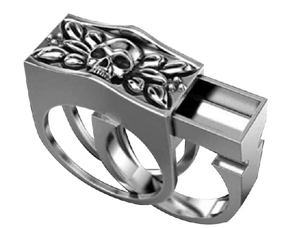 R19 Silver Secret Compartment Ring - Iris Fashion Jewelry