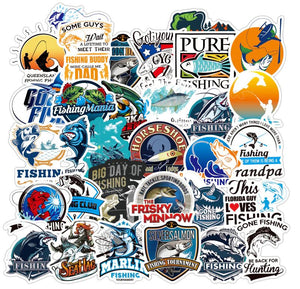 ST45 Fishing 20 Pieces Assorted Stickers