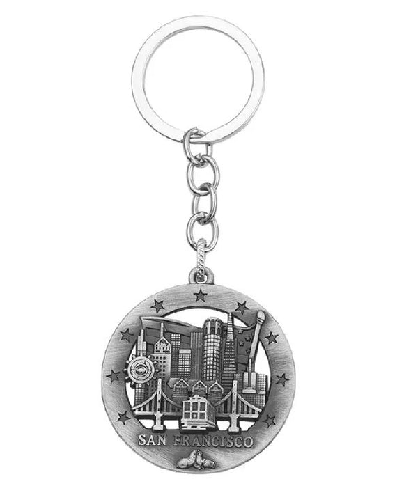 AZ736 Silver San Francisco Keychain