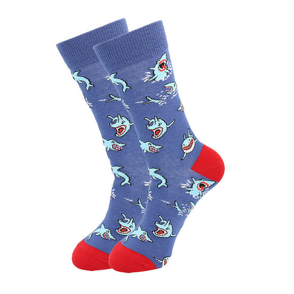 SF214 Pale Blue Shark Socks - Iris Fashion Jewelry