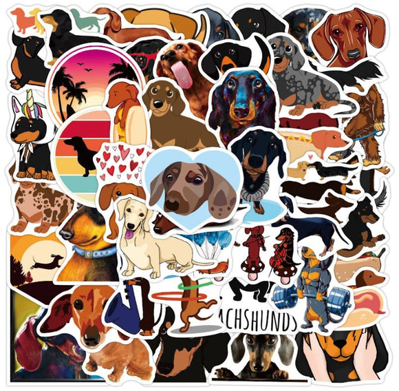 ST43 Dachshund Puppy Dog 20 Pieces Assorted Stickers