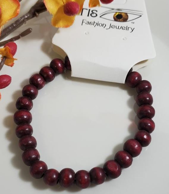 AZ606 Cherry Wooden Bead Bracelet