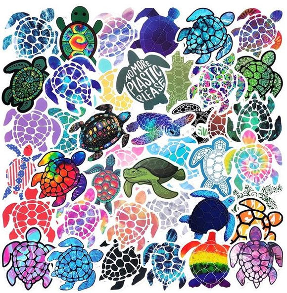 ST49 Sea Turtle 20 Pieces Assorted Stickers