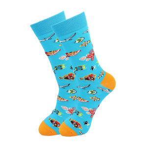 SF101 Fashion Blue Fish Socks - Iris Fashion Jewelry