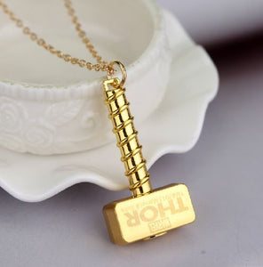 AZ833 Gold Thor Hammer Pendant Necklace
