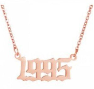 AZ1384 Rose Gold Year 1995 Necklace with FREE EARRINGS