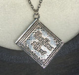 N1132 Silver Fairytale Book Necklace with FREE Earrings - Iris Fashion Jewelry