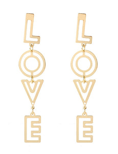 E1494 Gold Cutout Love Earrings - Iris Fashion Jewelry