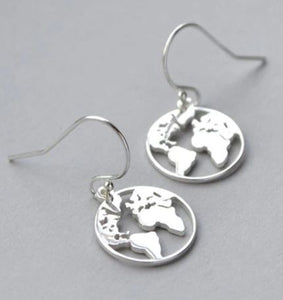 E1354 Silver Cutout Globe Earrings - Iris Fashion Jewelry