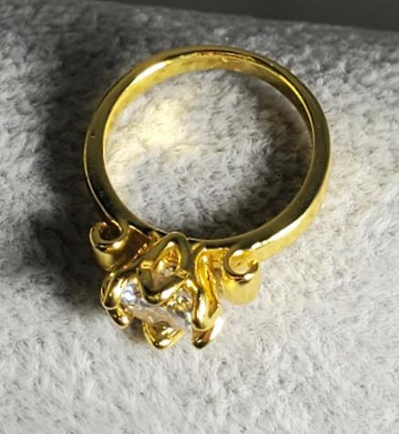 R365 Gold Clear Gemstone Ring - Iris Fashion Jewelry