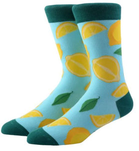 SF996 Light Blue Lemon Socks - Iris Fashion Jewelry